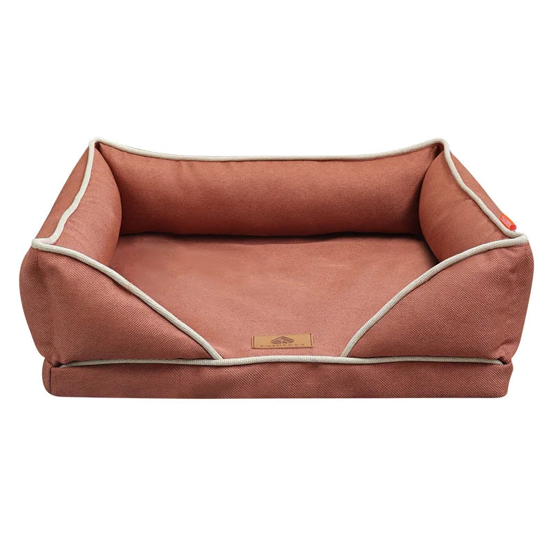 Premium Linen-Textured Dog Bed with Washable Cover – Comfort Meets Style!