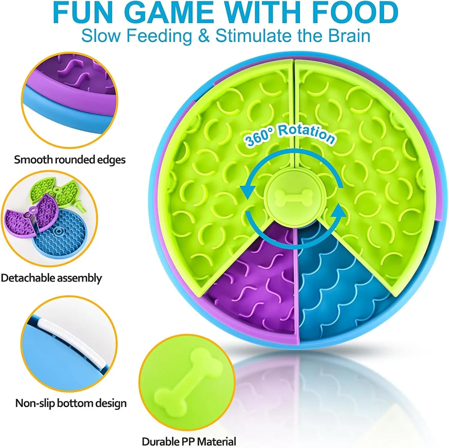 Three-Level Rotating Slow Feeder Puzzle
