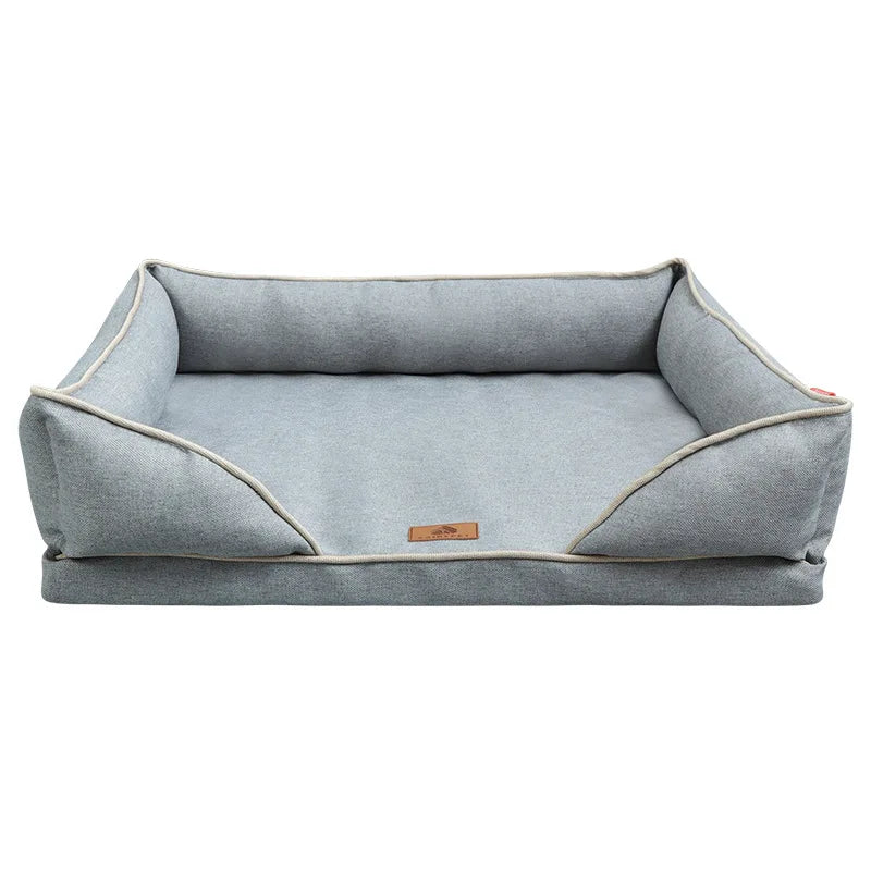 Premium Linen-Textured Dog Bed with Washable Cover – Comfort Meets Style!