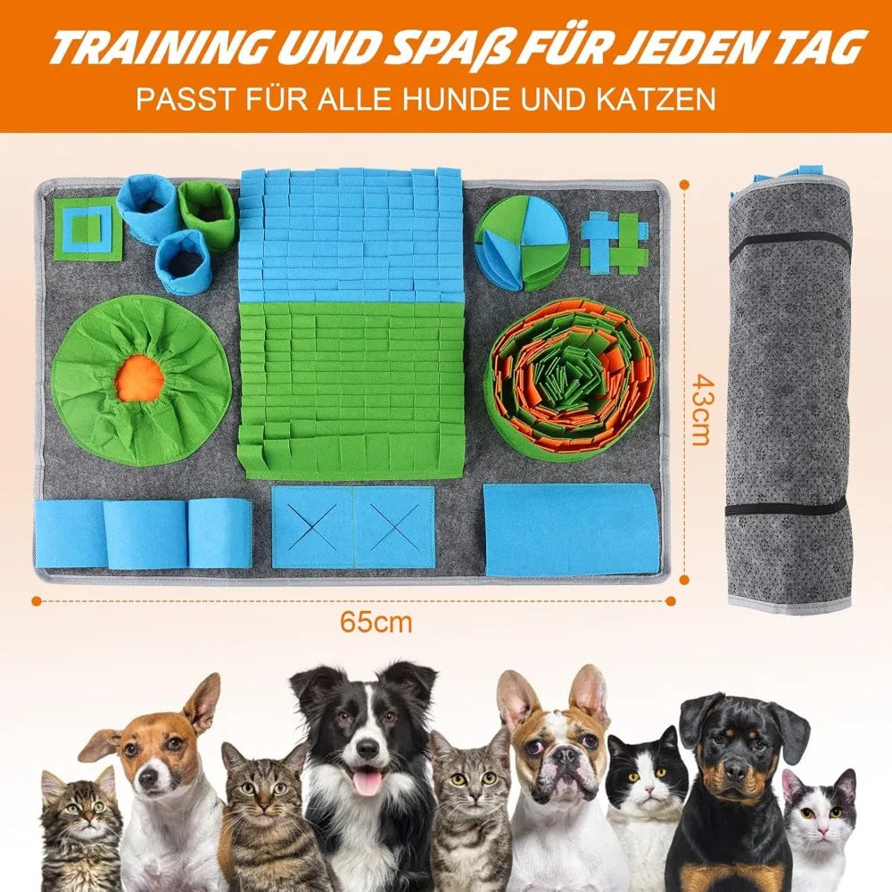 Multi-compartment Felt Sniffing Pad - Foraging Fun & Mental Exercise for your Dog!