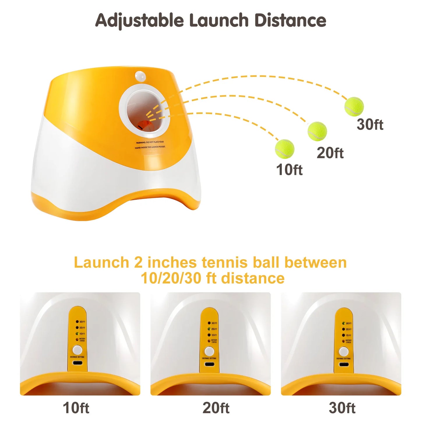 Interactive Tennis Ball Launcher - Automatic - Rechargeable
