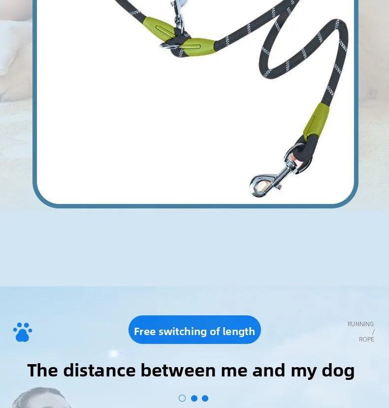 ๐ 2.5 m (8 ft) Cross Body Reflective Dog Leash