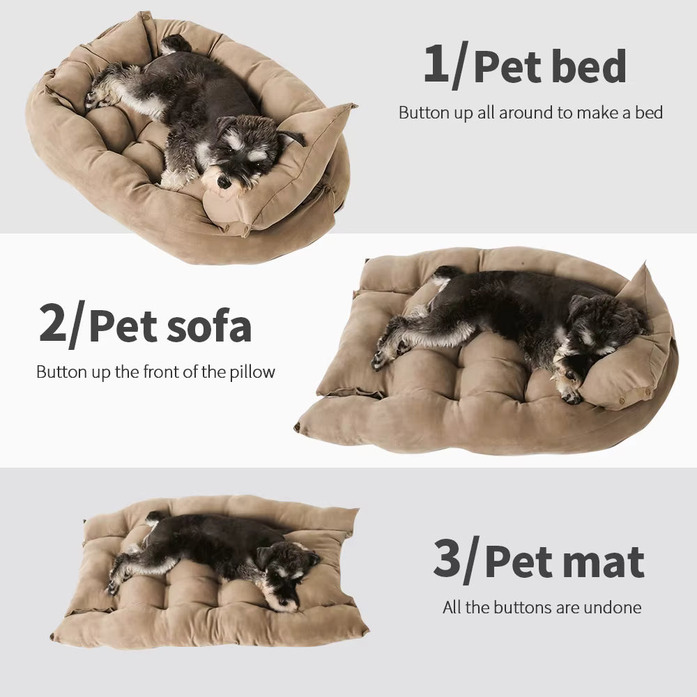 3-in-1 Transformable Dog Bed