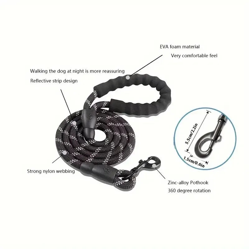 🌈 Ultra-Comfort Padded Handle Dog Leash (1.5m, 2m, 3m)