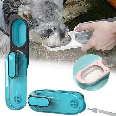 Portable Water Bottle with Integrated Bowl