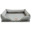 Premium Linen-Textured Dog Bed with Washable Cover – Comfort Meets Style!